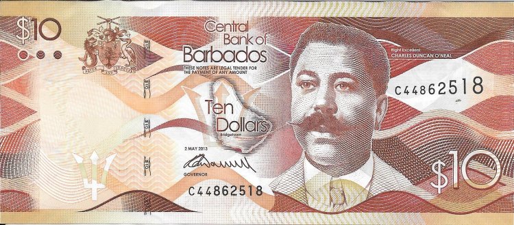 Billetes - America - Barbados - 75 - sc - 2013 - 10 dolares - num.ref: C44862518 - Click en la imagen para cerrar