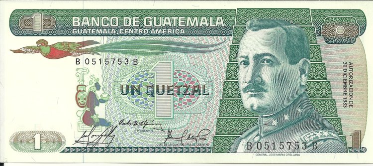 Billetes - America - Guatemala - 067 - sc - Año 1983 - quetzal - Click en la imagen para cerrar