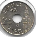 Monedas - España - Juan Carlos I (pesetas) - 1992 - 025 pesetas