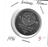 Monedas - Europa - Noruega - 456 - 1996 - 5 corona