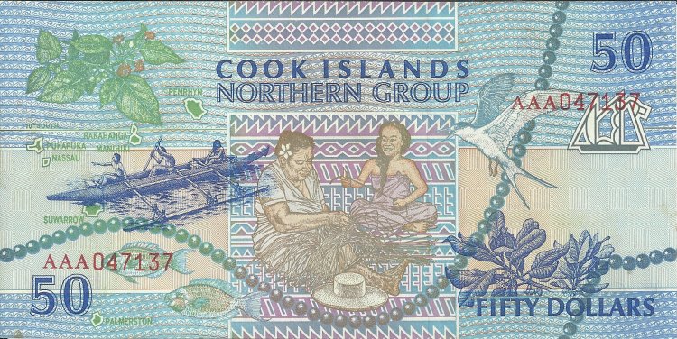 Billetes - Oceania - Islas Cook - 10 - S/C - Año 1992 - 50 Dólares - Click en la imagen para cerrar