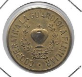 Monedas - Fichas Cooperativas y vales - 1586 - Cooperativa Guardiola Familia Barcelona - 5 ct