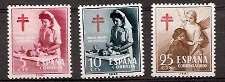 Sellos - Países - España - 2º Cent. (Series Completas) - Estado Español - 1953 - 1121/23 - ** - Click en la imagen para cerrar