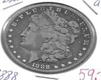 Monedas - America - Estados Unidos - 110 - 1888 - dollar - plata