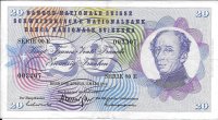 Billetes - Europa - Suiza - 46u - MBC- - Año 1973 - 20 Francos - num ref: 003307