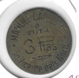 Monedas - Fichas Cooperativas y vales - - Manuel Capdevila - Sant Vicens dels Horts - 3 ptas