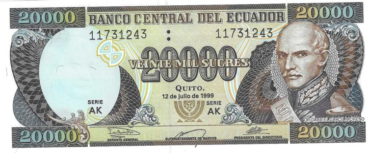 Billetes - America - Ecuador - 129f - SC - 20000 sucres - Num.ref: 11731243 - Click en la imagen para cerrar