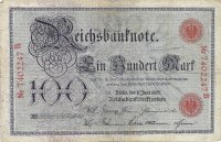 Billetes - Europa - Alemania - 30 - bc+ - 1907 - 100 marcos - Num.ref: 7402247B