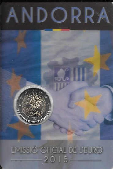 Monedas - Euros - 2€ - Andorra - Año 2015 - 25 Aniversario de la firma del acuerdo aduanero - Click en la imagen para cerrar