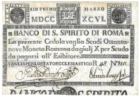 Billetes - Europa - Italia - 463 - MBC - 1786 - 89 scudi - Banco di Spirio Santo de Roma