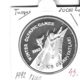 Monedas - Europa - Turquia - 1077 - 1992 - 20000 liras - plata - proof