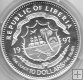 Monedas - Africa - Liberia - 350 - 1997 - 10 Dolares - Plata