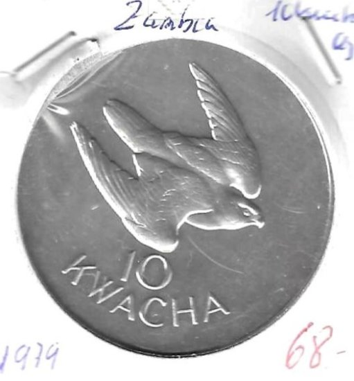 Monedas - Africa - Zambia - 19a - 1979 - 10 kwacha - plata - Click en la imagen para cerrar