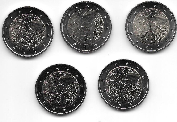 Monedas - Euros - 2€ - Alemania - SC - 2022 - Erasmus - 5 monedas - Click en la imagen para cerrar