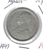 Monedas - Europa - Monaco - 124 - 1947 - 20 francos