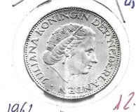 Monedas - Europa - Holanda - 185 - 1962 - 2,5 gulden - plata