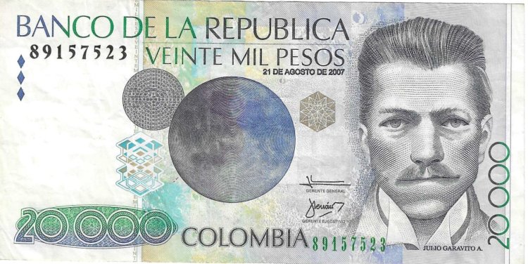 Billetes - America - Colombia - 454 - mbc - 2001 - 20000 pesos - Num.ref: 89157523 - Click en la imagen para cerrar