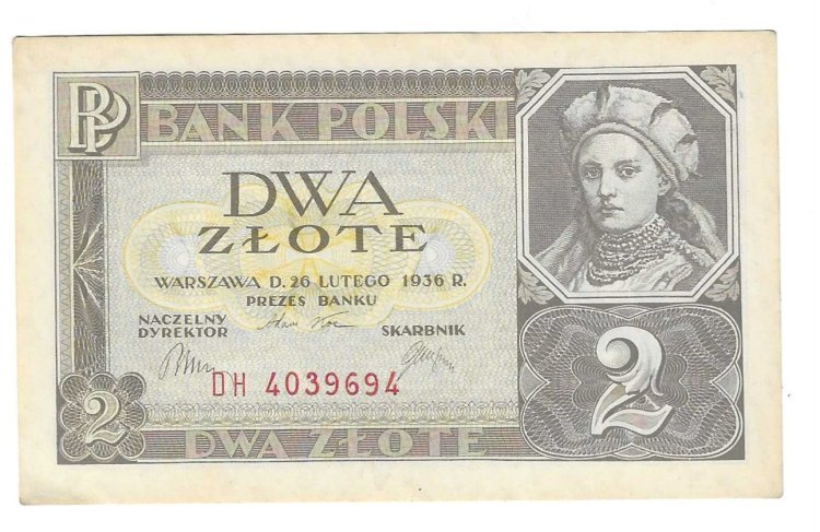 Billetes - Europa - Polonia - 76 - EBC+ - 1936 - 2 zloty - Num.ref: DH4039694 - Click en la imagen para cerrar