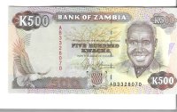 Billetes - Africa - Zambia - 35 - SC - 500 kwacha - Num.ref: AB3328070