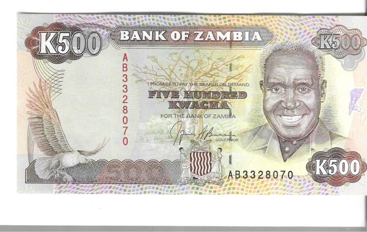 Billetes - Africa - Zambia - 35 - SC - 500 kwacha - Num.ref: AB3328070 - Click en la imagen para cerrar