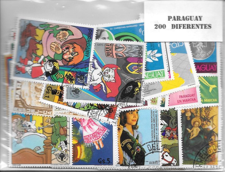 Paises - America - Paraguay - 200 sellos diferentes - Click en la imagen para cerrar