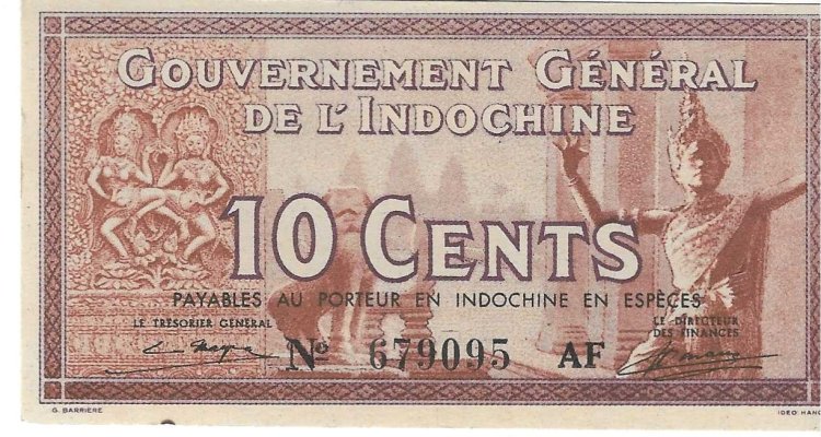 Billetes - Asia - Indochina Francesa - 85c - EBC - 10 ct - Num.ref: 032536 - Click en la imagen para cerrar