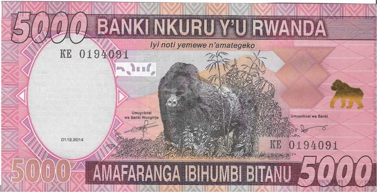 Billetes - Africa - Ruanda - 41 - SC - 2014 - 5000 francos - Num.ref: KE0194091 - Click en la imagen para cerrar