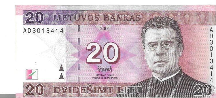 Billetes - Europa - Lituania - 60 - MBC+ - 2001 - 20 litu - Num.ref: AD3013414 - Click en la imagen para cerrar