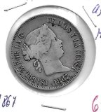 Monedas - EspaÃ±a - Isabel II (1833 - 1868) - 481 - 1867 - Escudo - plata - Madrid