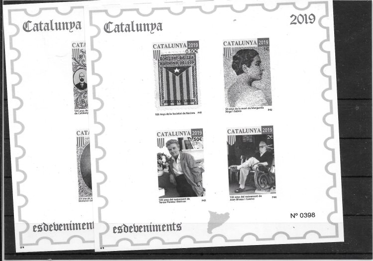 Sellos - Pruebas Filatélicas Cataluña - Año 2019 - 2HB Pruebas en negro - Acontecimientos - Click en la imagen para cerrar