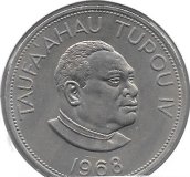 Monedas - Oceania - Tonga - 33 - 1968 - 1 pa'anga