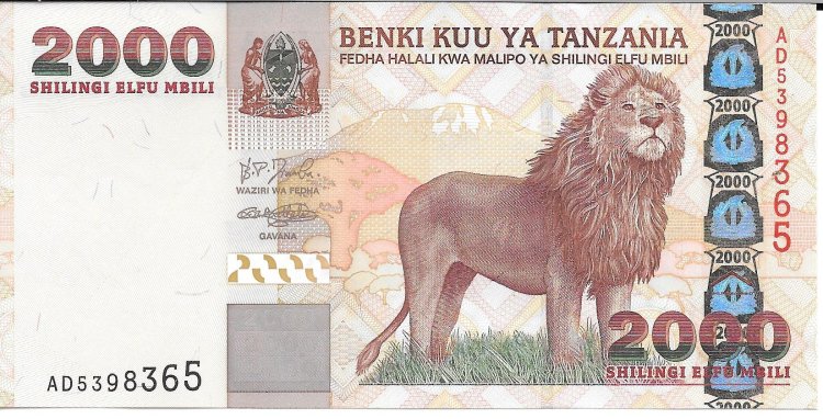 Billetes - Africa - Tanzania - 37a - sc - 2003 - 2000 shilngi - num.ref: AD5398365 - Click en la imagen para cerrar