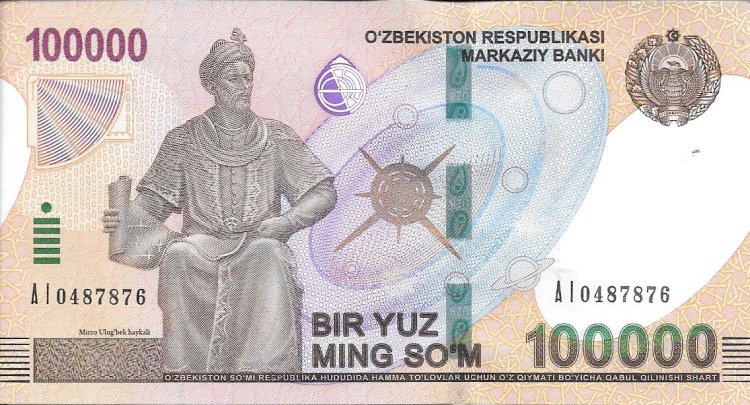 Billetes - Asia - Uzbekistan - - sc - 2019 - 100000 som - num.ref: 0487876 - Click en la imagen para cerrar