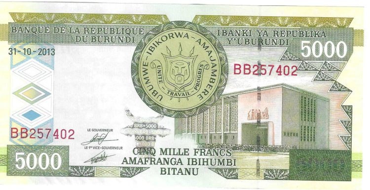 Billetes - Africa - Burundi - 48 - SC - 5000 amafranga - Num.ref: BB257402 - Click en la imagen para cerrar