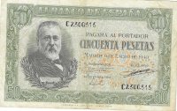 Billetes - EspaÃ±a - Estado EspaÃ±ol (1936 - 1975) - 50 ptas - 481 - MBC+ - 1940 - Num.ref:C2300515