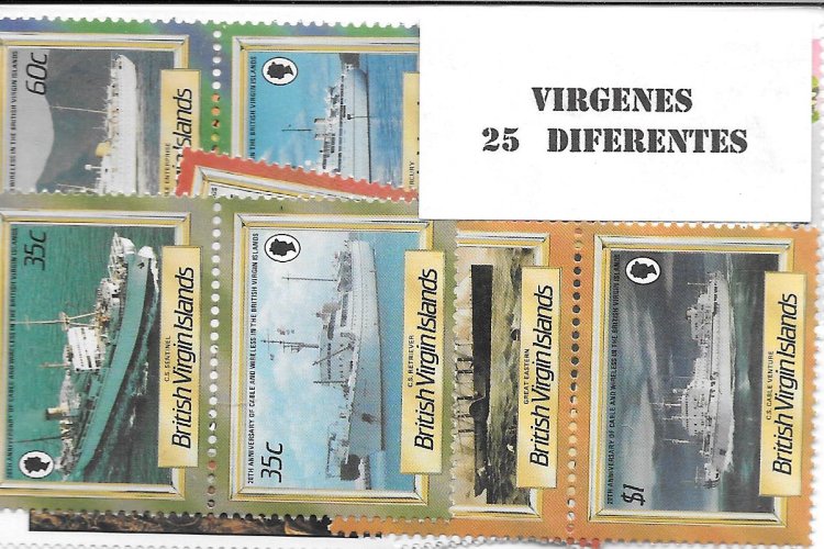 Paises - America - Islas Virgenes - 25 sellos diferentes - Click en la imagen para cerrar