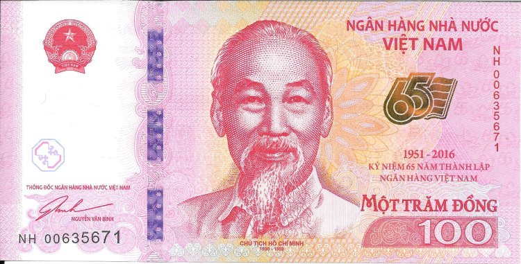 Billetes - Asia - Vietnam - - sc - 2016 - 100 dong - Num.ref: NH00635671 - Click en la imagen para cerrar