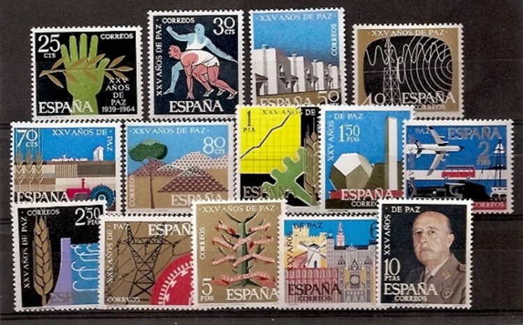 Sellos - Países - España - 2º Cent. (Series Completas) - Estado Español - 1964 - 1576/89 - ** - Click en la imagen para cerrar