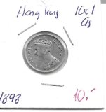 Monedas - Asia - Hong Kong - 6.3 - 1898 - 10 ct - plata