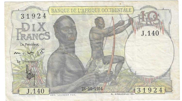 Billetes - Africa - Banco Ãfrica Occidental - 37 - mbc - 10 francos - Num.ref: 31924 - Click en la imagen para cerrar