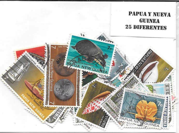 Paises - Africa - Papua y Nueva Guinea - 25 sellos diferentes - Click en la imagen para cerrar