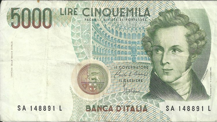 Billetes - Europa - Italia - 111a - bc+ - Año 1985 - 50000 liras - Click en la imagen para cerrar