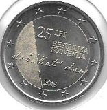 Monedas - Euros - 2€ - Eslovenia - SC -Año 2016- 25 Anviersario de la Independencia