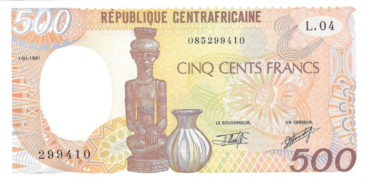 Billetes - Africa - Republica Centroafricana - 14d - SC - 1987 - 500 francos - Num.ref: 085299410 - Click en la imagen para cerrar