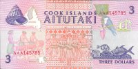 Billetes - Oceania - Islas Cook - 7 - sc - 1992 - 3 dolares - Num.ref: AAA145785