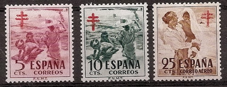 Sellos - Países - España - 2º Cent. (Series Completas) - Estado Español - 1951 - 1103/05 - ** - Click en la imagen para cerrar