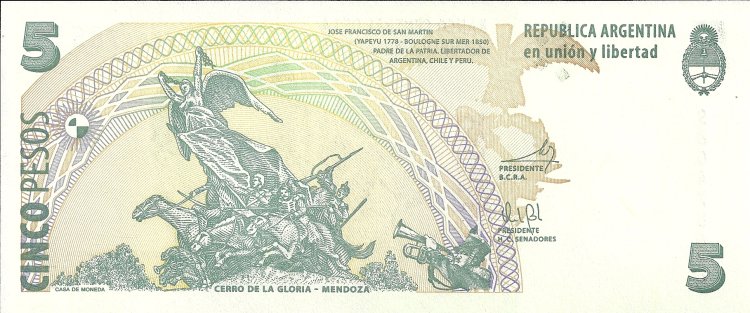 Billetes - America - Argentina - 353 - sc - Año 2003 - 5 pesos - Click en la imagen para cerrar