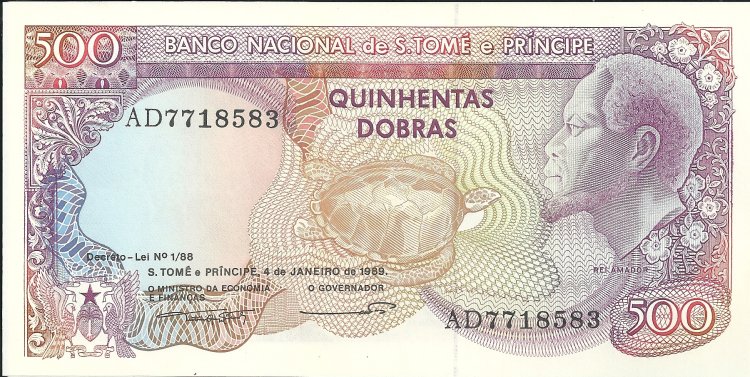 Billetes - Africa - Santo Tomé - 061 - sc - Año 1989 - 500 dolares - Click en la imagen para cerrar