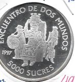 Monedas - America - Ecuador - 100 - 1997 - 5000 sucres - plata