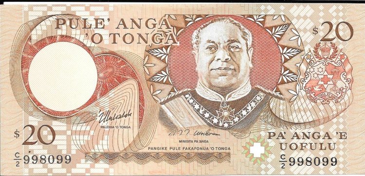 Billetes - Oceania - Tonga - 035 - ebc+ - Año 1995 - 20 pa'anga - Click en la imagen para cerrar